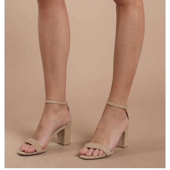 Wild Diva Shoes - Natural ankle strap heel